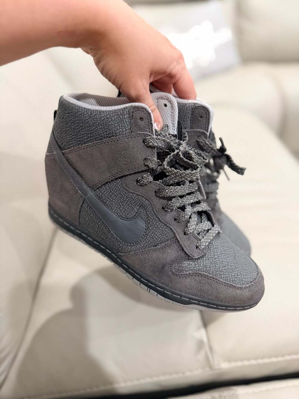 Nike Dunk Wedge Grey Suede Sneakers Women’s 8